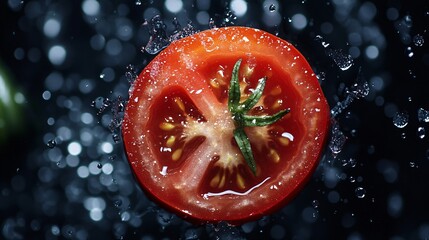 Fresh Tomato Sliced in Water