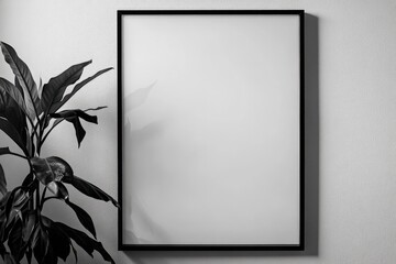 Canvas Print - Wall-mounted picture frame with plant