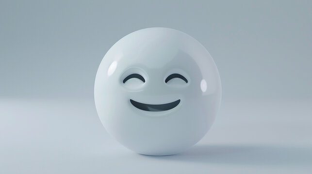 a digital white face icon 3d render
