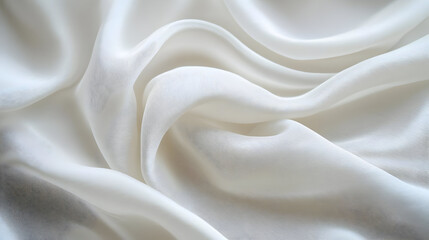 Poster - A close-up of soft, flowing white fabric with gentle folds and textures.