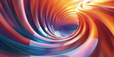 Poster - A vibrant and swirling tunnel design that vividly illustrates dynamic colors, patterns, and motion effects