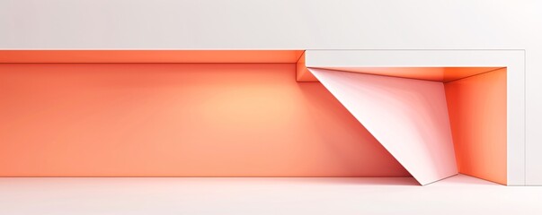 Poster - A dramatic 3D scene with bold, contrasting colors and dynamic shapes, highlighting a central area for copy space