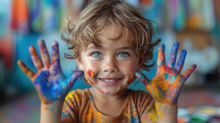 A Child's Joyful Expression of Creativity