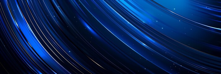 Poster - Experience a vibrant blue backdrop that beautifully features flowing light streaks, perfect for modern designs