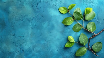 forest plant, blue background. generative ai