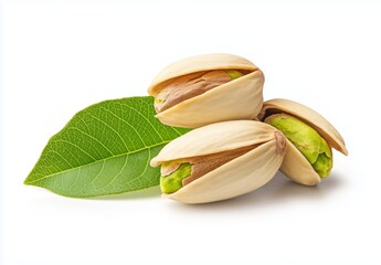 Wall Mural - close-up of pistachio on white background