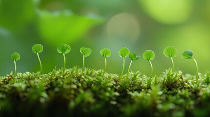 Sticker - Moss plant green. Generative AI