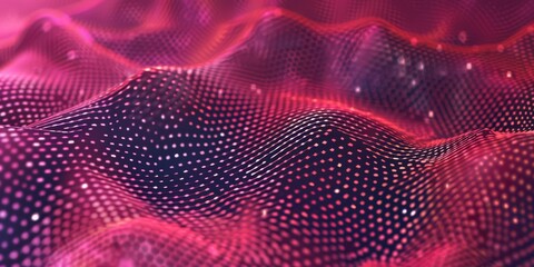 Poster - A captivating and mesmerizing display of vibrant waves and points within a stunning digital landscape environment