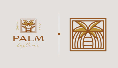 Wall Mural - Palm Tree Logo Template. Universal creative premium symbol. Vector illustration. Creative Minimal design template. Symbol for Corporate Business Identity