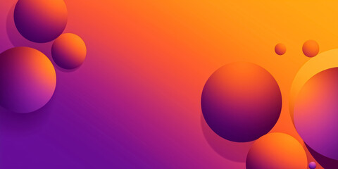 Wall Mural - colorful abstract background featuring floating spheres with a vibrant orange and purple gradient