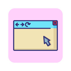Poster - Web browser line icon. Window, interface, cursor. Information technology concept. Can be used for topics like software, app design, internet application