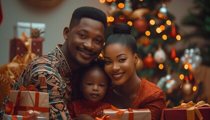 Poster - parent and child decorating christmas tree