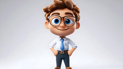 Sticker - A cheerful cartoon character in a business outfit, promoting a friendly and professional vibe.