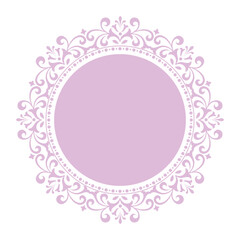 Wall Mural - Decorative frame Elegant vector element for design in Eastern style, place for text. Floral pink and white border. Lace illustration for invitations and greeting cards