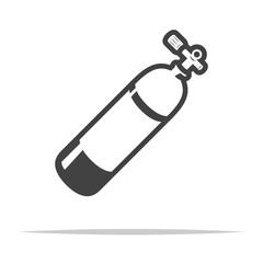 Wall Mural - scuba diving oxygen cylinder tank icon transparent vector isolated