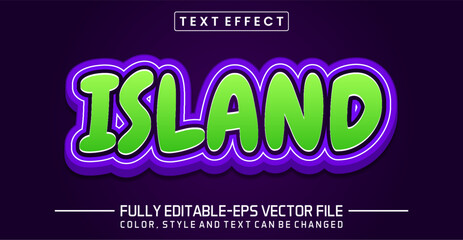 Poster - Island green font  Text effect editable