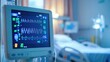 © Thanos - Vital Signs Monitor in Hospital Room with Blurred Background of Patient's Bed