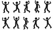 © Siasart Studio - A series of stick figure silhouettes depicting various dynamic poses and movements.