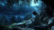 © supee - Jesus praying in the Garden of Gethsemane at night