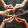 © SuriyaPhoto - Diverse Hands Form a Symbolic Heart of Unity and Togetherness