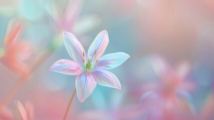 Wall Mural - Soft pastel colored blurred style flower