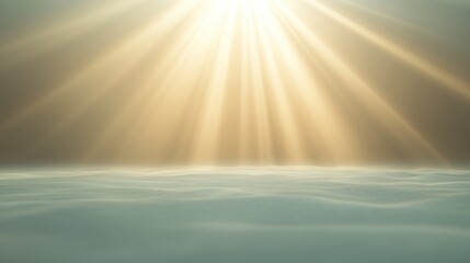 Canvas Print - A bright sunbeam shines on a beach, casting a warm glow on the sand