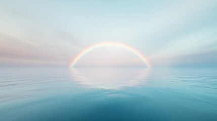 Canvas Print - a rainbow is floating above the ocean