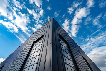 Modern Architectural Marvel Against a Bright Blue Sky