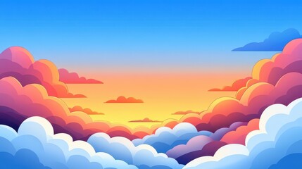 Sticker - A stunning sunrise above the clouds, painted with soft pastels and vibrant colors, perfect for nature lovers and aviators.