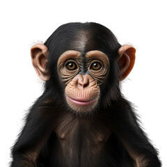 illustration of young chimpanzee, Isolated on transparent PNG background, Generative ai