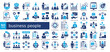 © kliwir art - business people Icon Collection glyph color style. cooperation, business protection, business training, structure, and salary increase