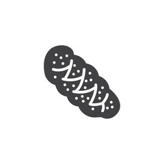 Poster - Braided challah bread vector icon