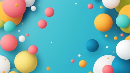 Poster - A vibrant blue backdrop with 3D particles creates a dynamic visual for modern design projects.