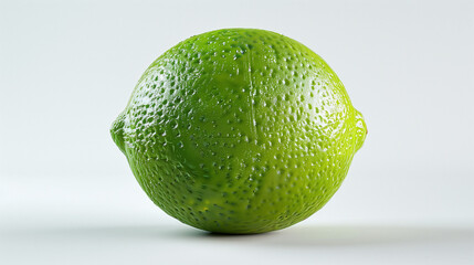 Wall Mural - a single lime fruit on a clean white background 