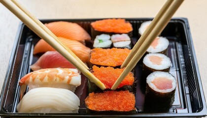  sushi and chopstick 