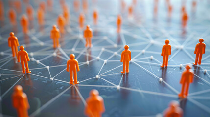 Poster - social network showing connection and communication between people on light background. global internet technology on map. human resources digital, HR, social connections, globalization. illustration.