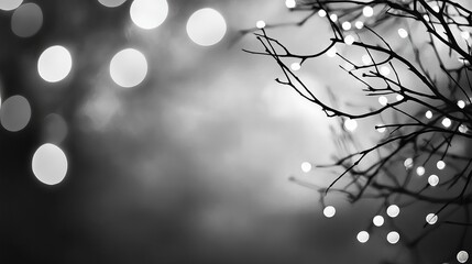 Wall Mural - A black and white bokeh background inspired by natural elements.