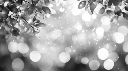 Wall Mural - A black and white bokeh background inspired by natural elements.