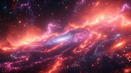 Wall Mural - A breathtaking and stunning view showcasing a vibrant cosmic nebula filled with swirling colors and glimmering stars