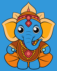 Canvas Print - Ganesha god vector illustration  