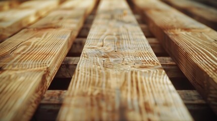 Poster - A close up of wooden planks with a grainy texture