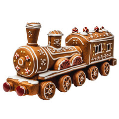 PNG Gingerbread train for festive decor