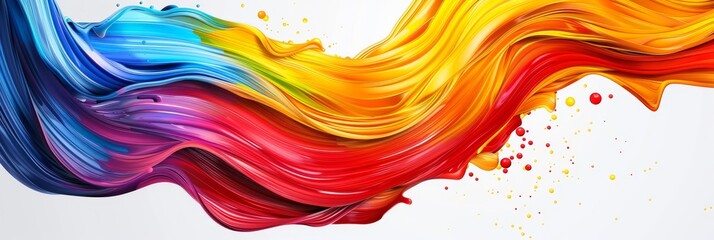 Wall Mural - Flowing colors combine shades of blue, vibrant orange, and bold red for stunning artistic designs that captivate