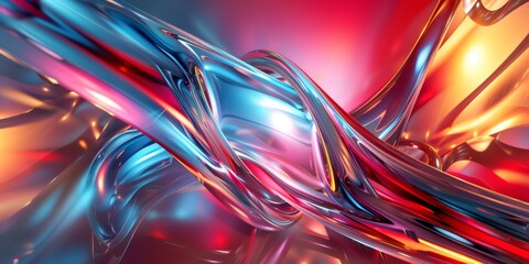 Poster - A vibrant and dynamic abstract composition made up of twisted shapes that showcases stunningly bright colors