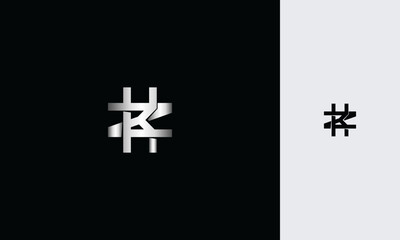 Fototapete - initial letters KZ or ZK ,K, Z, overlapping interlock monogram logo line art style