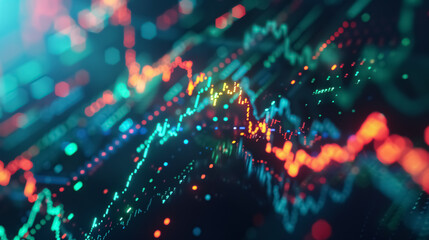 An abstract concept of a profit graph indicating stock market trends.