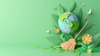 © Camalia MN - Illustration of clean environment. Environment banner background with copy space in pastel color.