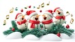 © NewMaii - Christmas carols sticker pack, 3D realistic High quality image files, and festive design, perfect for holiday projects,