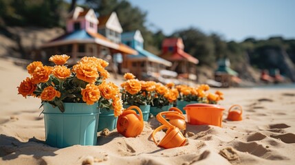 Canvas Print - beach set  