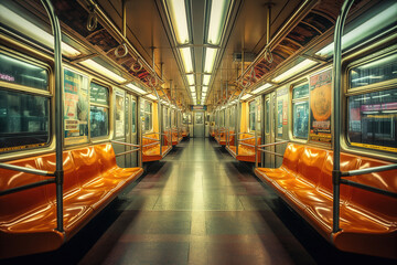 Poster - New york subway train interior